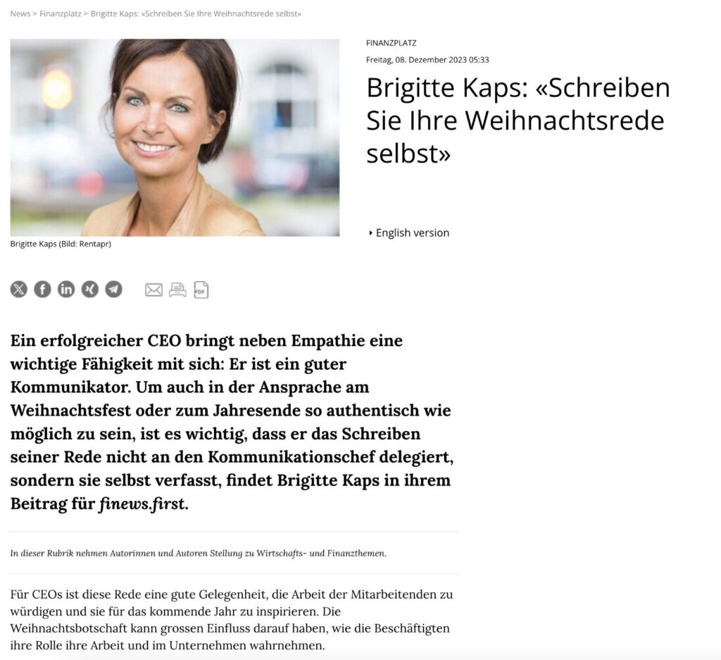 Brigitte Kaps Schreiben Sie Ihre Weihnachtsrede selbst Brigitte Kaps Schreiben Sie Ihre Weihnachtsrede selbst