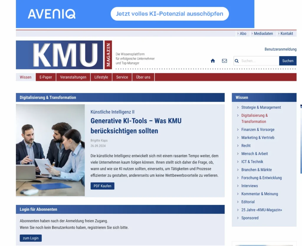 Generative KI Tools – Was KMU beruecksichtigen sollten Generative KI Tools – Was KMU beruecksichtigen sollten