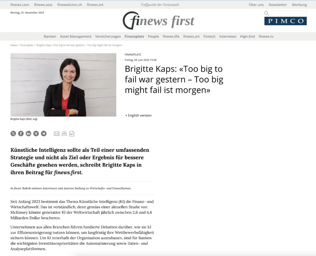 Too big to fail war gestern too big will fail ist morgen Too big to fail war gestern too big will fail ist morgen